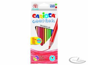 Trikampiai spalvoti pieštukai Carioca 12sp. (42515)