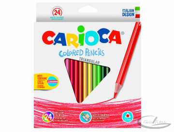 Trikampiai spalvoti pieštukai Carioca 24sp.(42516)