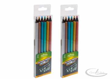 Spalvoti pieštukai Cricco 6 spalvų METALLIC