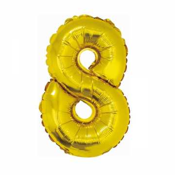 Folinis balionas 8 auksinis 60 cm