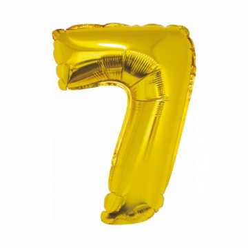 Folinis balionas "7" auksinis 32" 60 cm