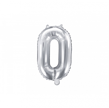 Folinis balionas skaičius "0" sidabrinis 16" C-208 32cm