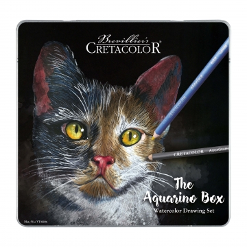 Akvarelinių ir grafitinių pieštukų rinkinys Cretacolor Aquarino Box, metalinėje dėžutėje, 24vnt.