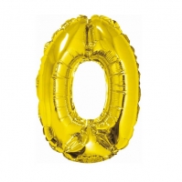 Folinis balionas "0" auksinis 32" 60 cm