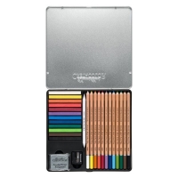 Pasteliių priemoių rinkinys metalinėje dėžutėje Cretacolor "Pastel Basic Box" 27 dalių
