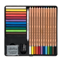 Pasteliių priemoių rinkinys metalinėje dėžutėje Cretacolor "Pastel Basic Box" 27 dalių