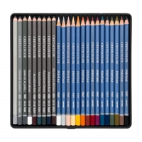 Akvarelinių ir grafitinių pieštukų rinkinys Cretacolor Aquarino Box, metalinėje dėžutėje, 24vnt.