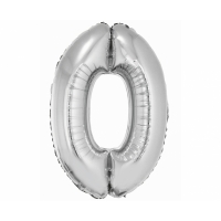 Folinis balionas "0" sidabrinis 32" 60 cm